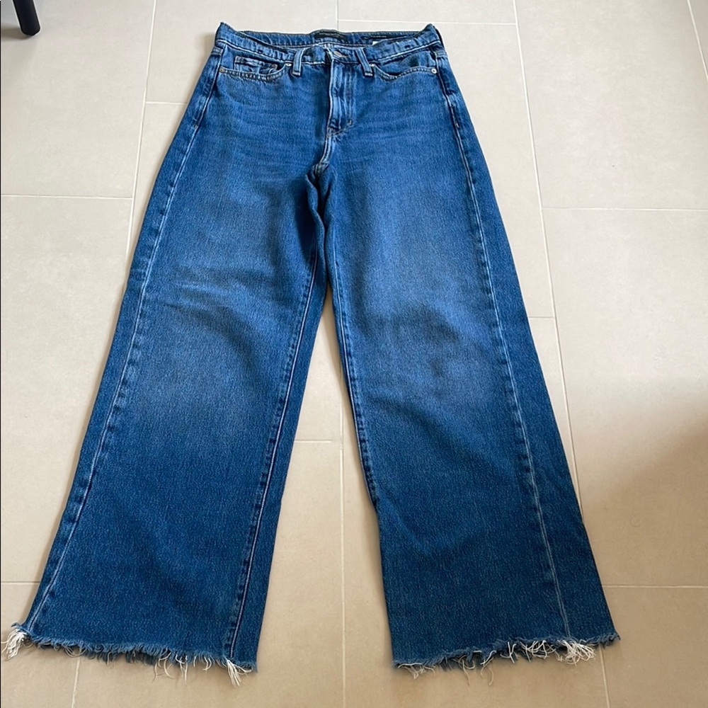 Banana Republic Wide-Leg High-Rise Women's Jeans in Dark Blue